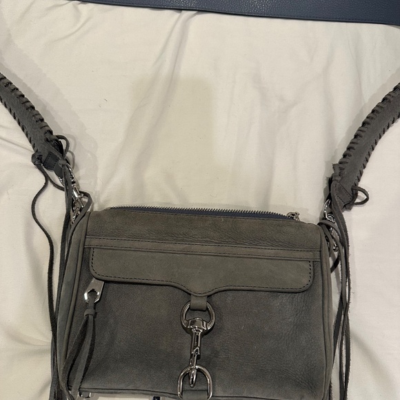 Rebecca Minkoff Women's Mini MAC Cross Body Bag with Guitar Strap - Dusty Blue - Picture 3 of 10